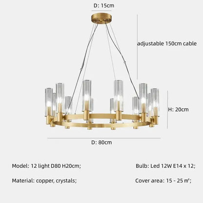 Modern black crystal chandelier pendant lights living room glass