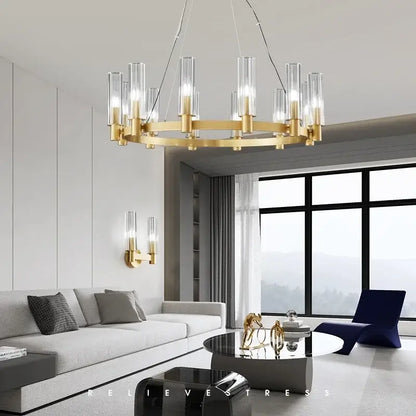 Modern black crystal chandelier pendant lights living room glass