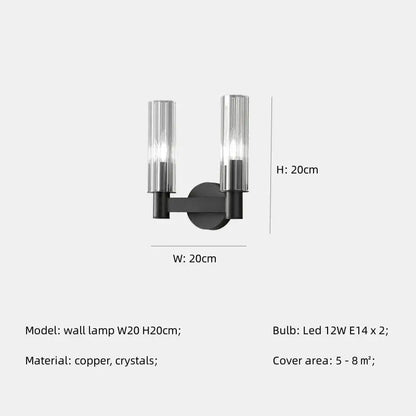 Modern black crystal chandelier pendant lights living room glass