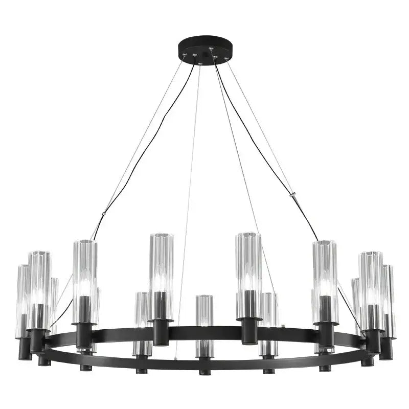 Modern black crystal chandelier pendant lights living room glass