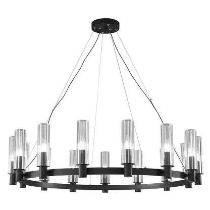 Modern black crystal chandelier pendant lights living room glass