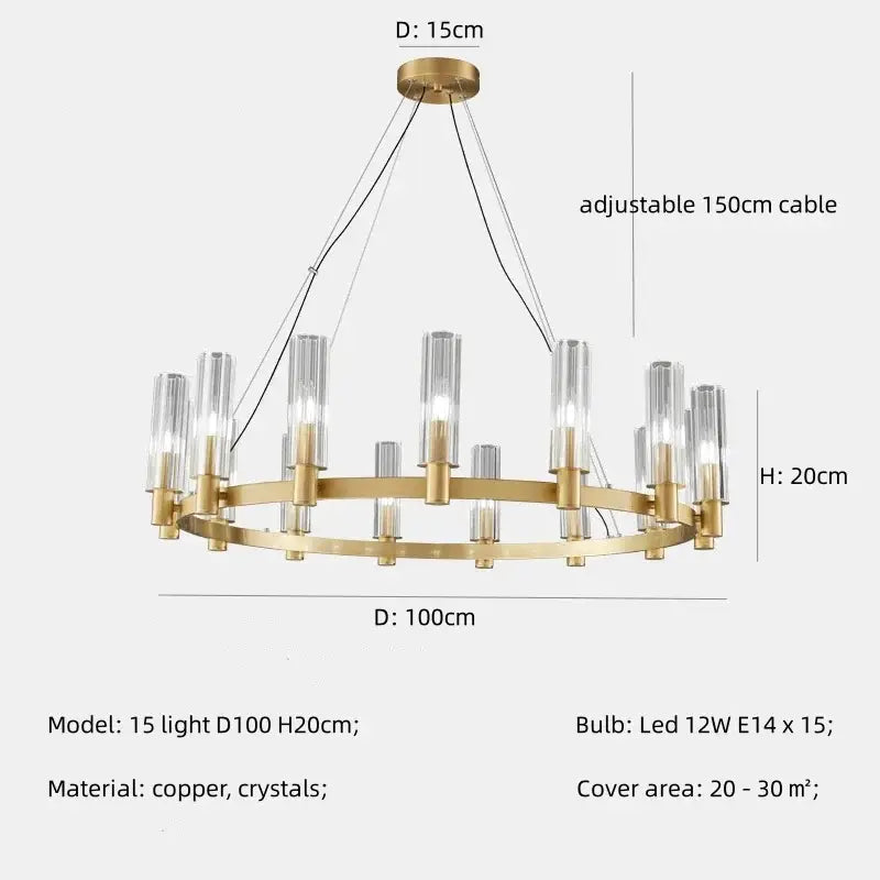 Modern black crystal chandelier pendant lights living room glass