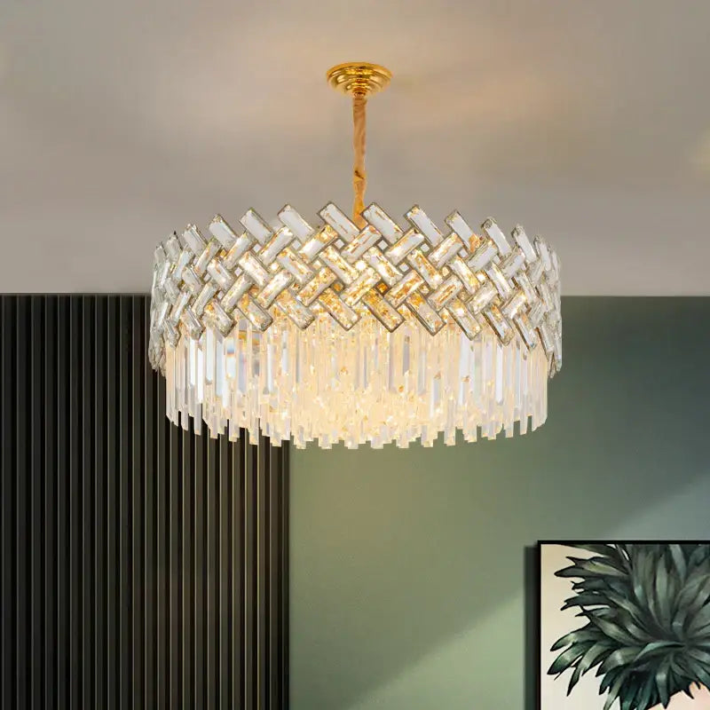 Modern gold crystal chandelier pendant lights dining room luxury