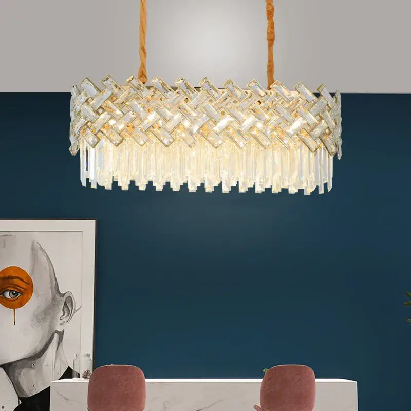 Modern gold crystal chandelier pendant lights dining room luxury