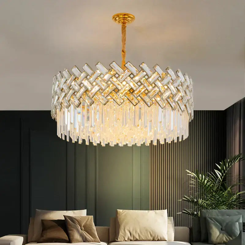Modern gold crystal chandelier pendant lights dining room luxury