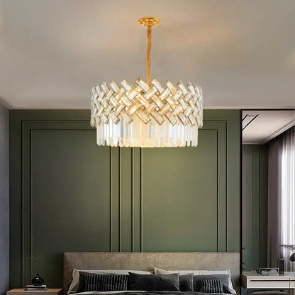 Modern gold crystal chandelier pendant lights dining room luxury