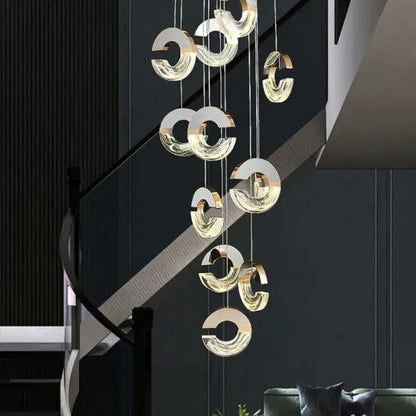 Modern golden crystal chandelier ring lamp for dining room