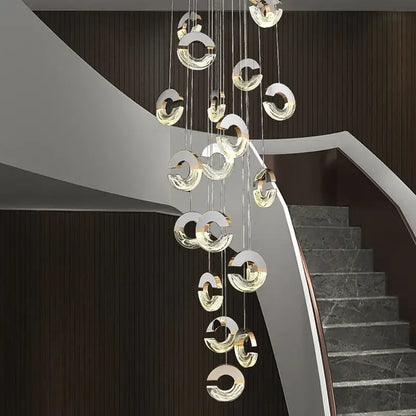Modern golden crystal chandelier ring lamp for dining room