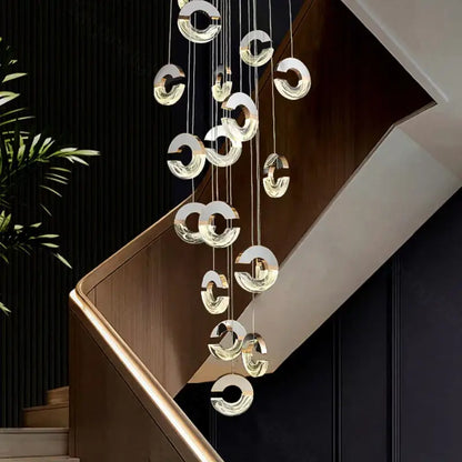 Modern golden crystal chandelier ring lamp for dining room