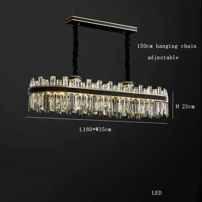 Modern black crystal chandelier for living room