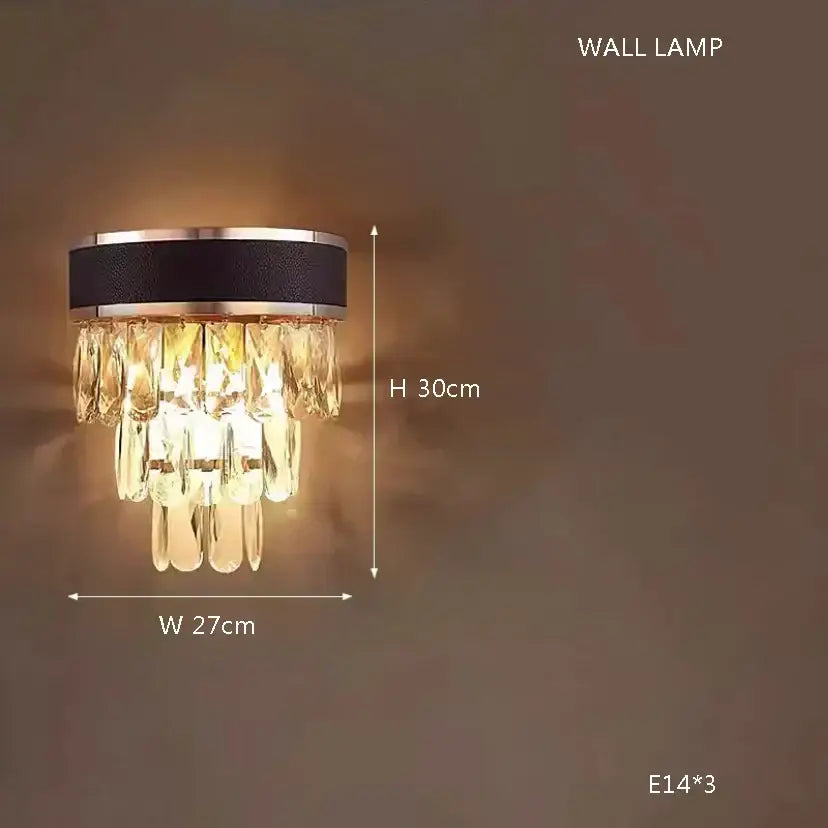 Modern black crystal chandelier for living room