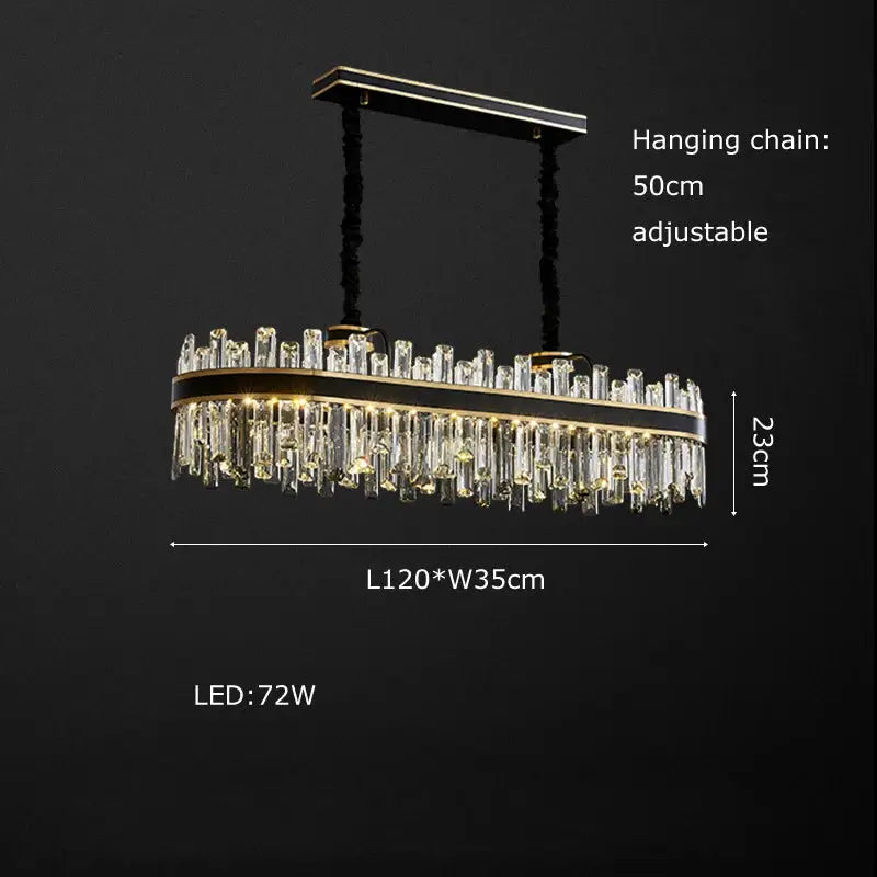 Modern black crystal chandelier for living room