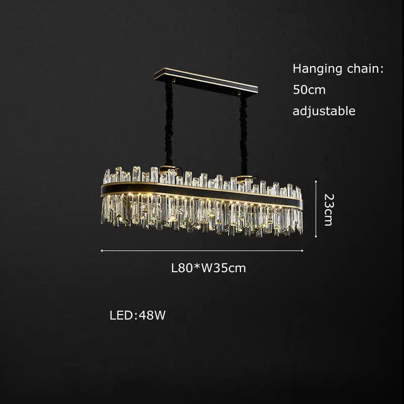 Modern black crystal chandelier for living room