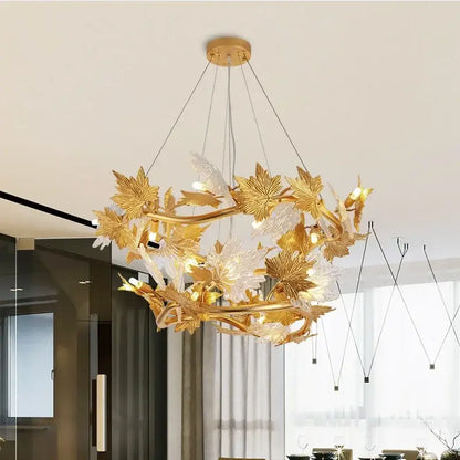 Rustic french country decorbites crystal chandelier dining room leaf design