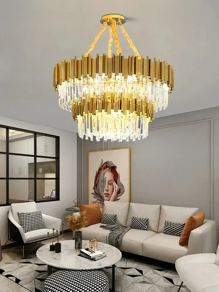 Classic gold crystal chandelier for dining room luxury light