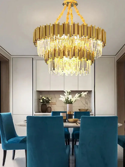 Classic gold crystal chandelier for dining room luxury light