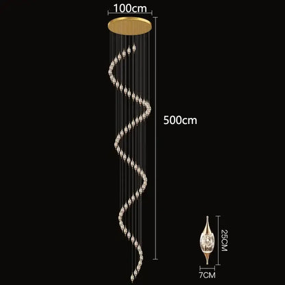 Modern teardrop crystal chandelier living room pendant light