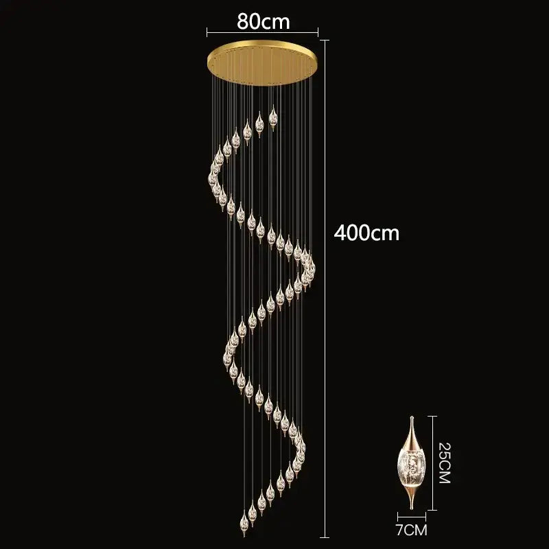 Modern teardrop crystal chandelier living room pendant light
