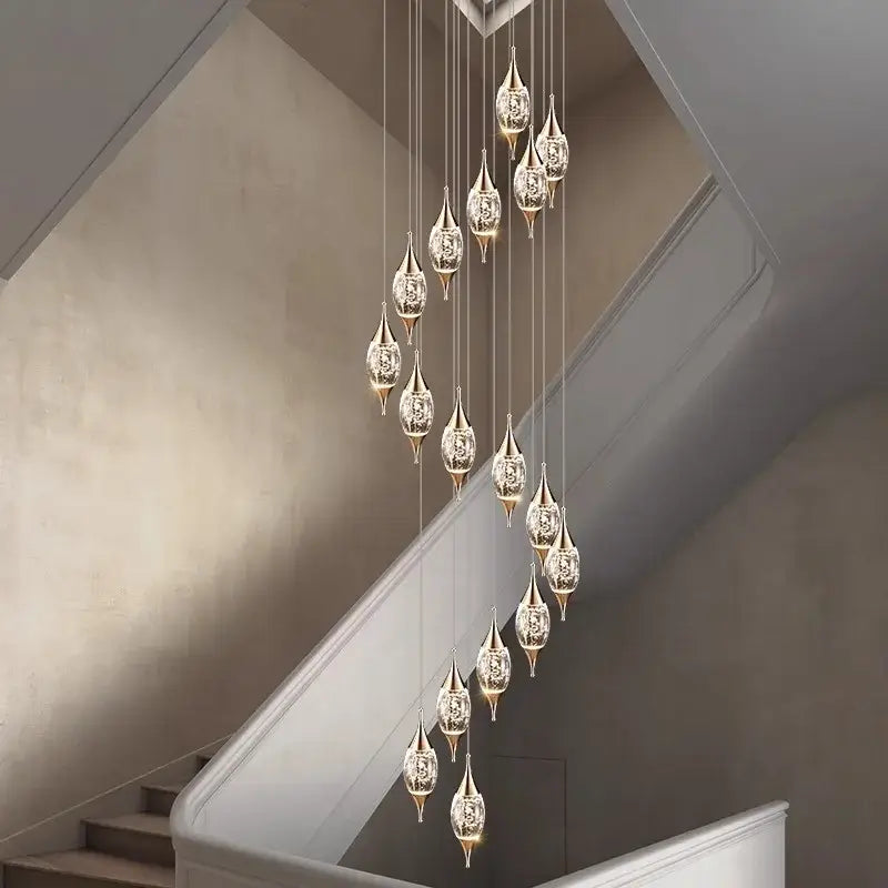 Modern teardrop crystal chandelier living room pendant light