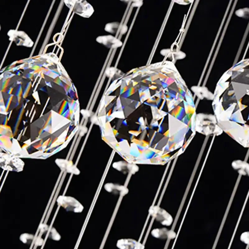 Modern crystal chandelier stair pendant lamp living room lighting