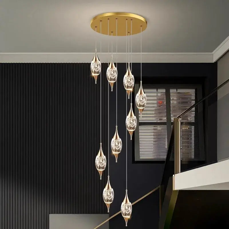 Modern teardrop crystal chandelier living room pendant light