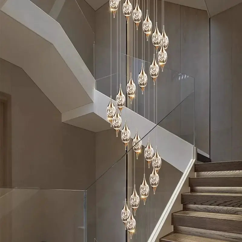 Modern teardrop crystal chandelier living room pendant light
