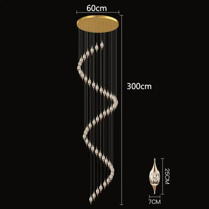 Modern teardrop crystal chandelier living room pendant light