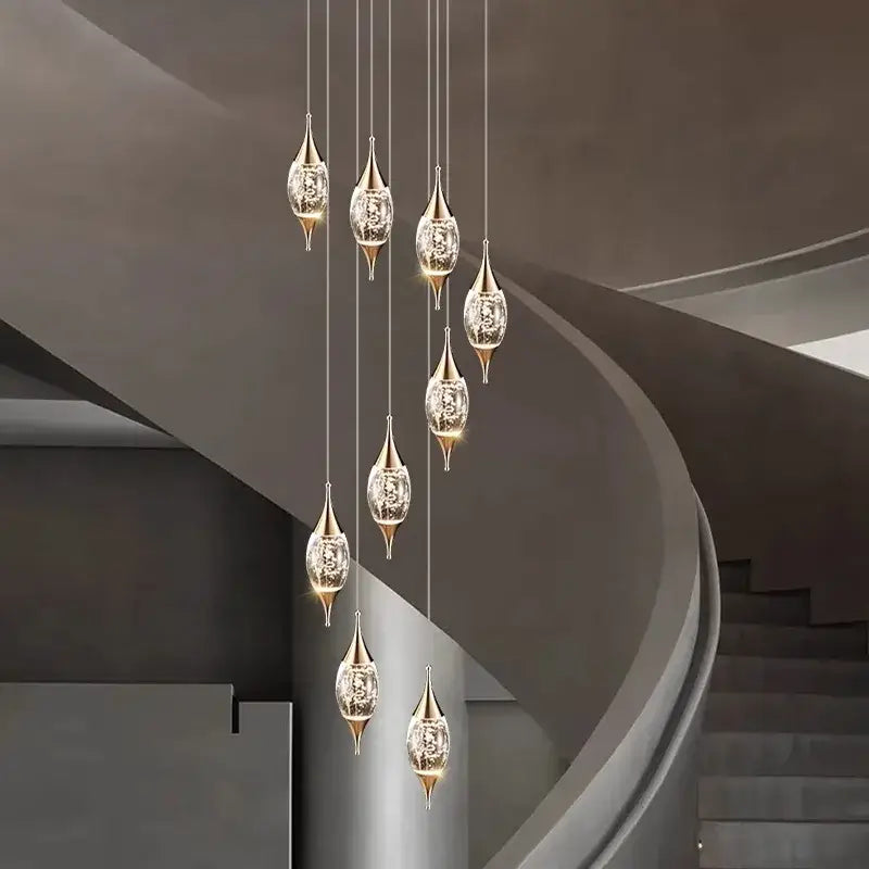 Modern teardrop crystal chandelier living room pendant light