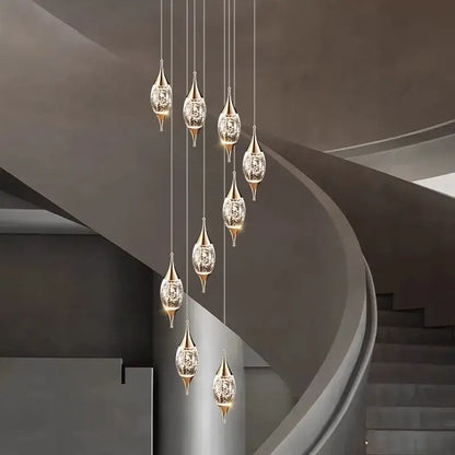 Modern teardrop crystal chandelier living room pendant light