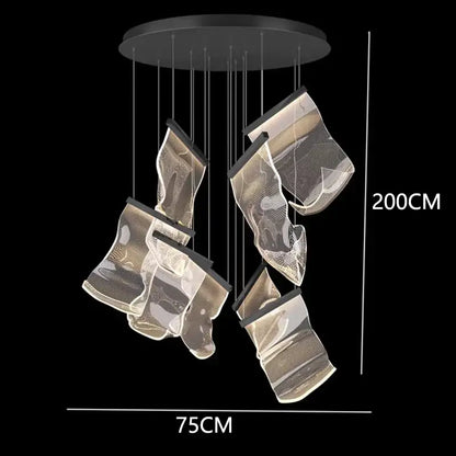 Modern sculptural glass crystal chandelier living room light