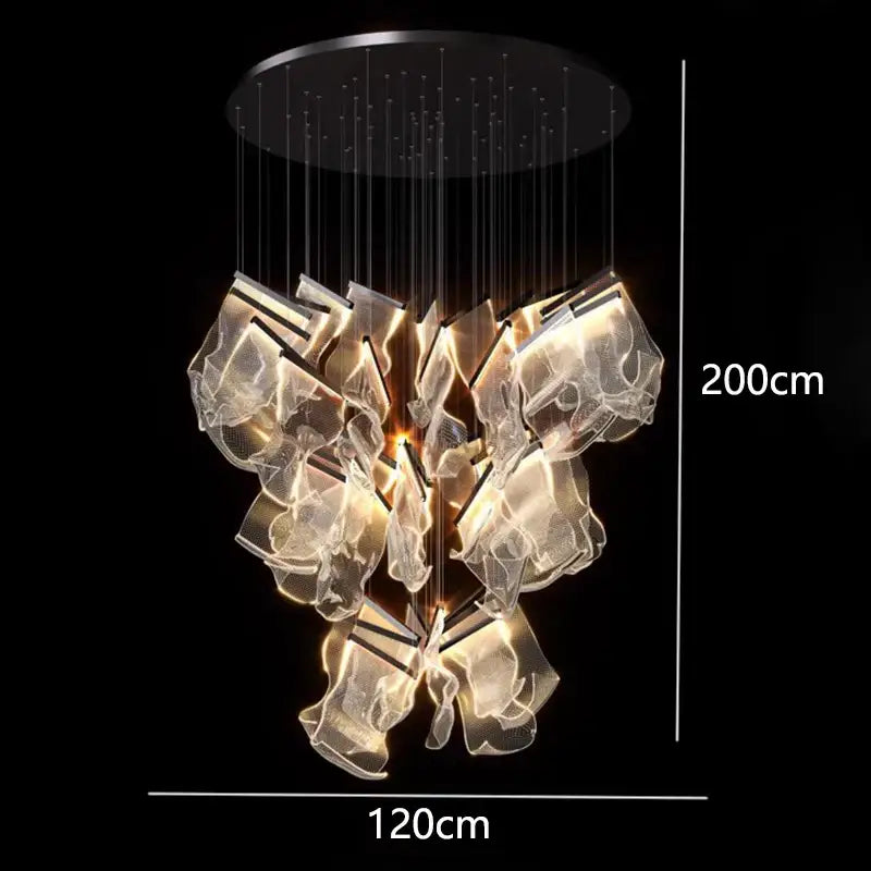 Modern sculptural glass crystal chandelier living room light