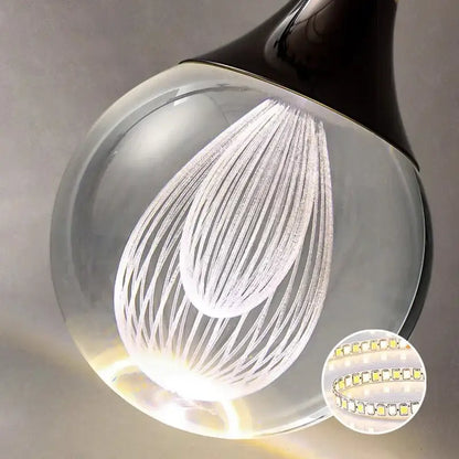 Modern black and gold chandelier stair pendant lamp living room