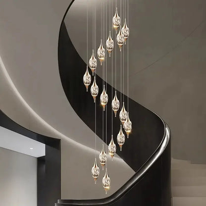 Modern teardrop crystal chandelier living room pendant light