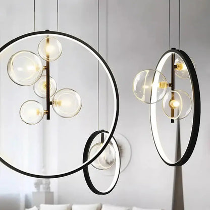 Modern black crystal chandelier stair pendant light living room