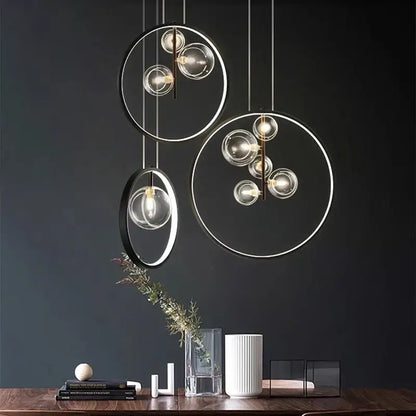 Modern black crystal chandelier stair pendant light living room