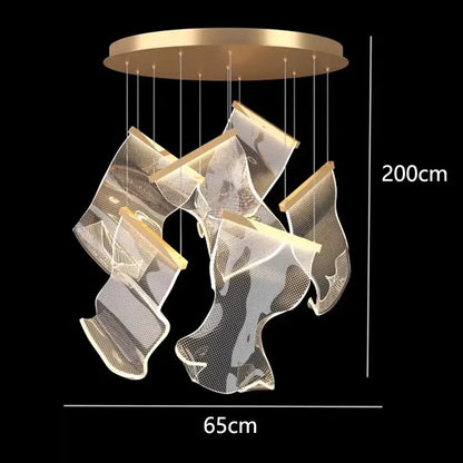 Modern sculptural glass crystal chandelier living room light