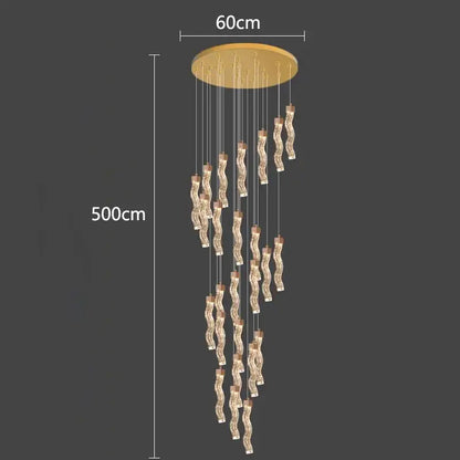 Modern gold crystal chandelier living room pendant lamp