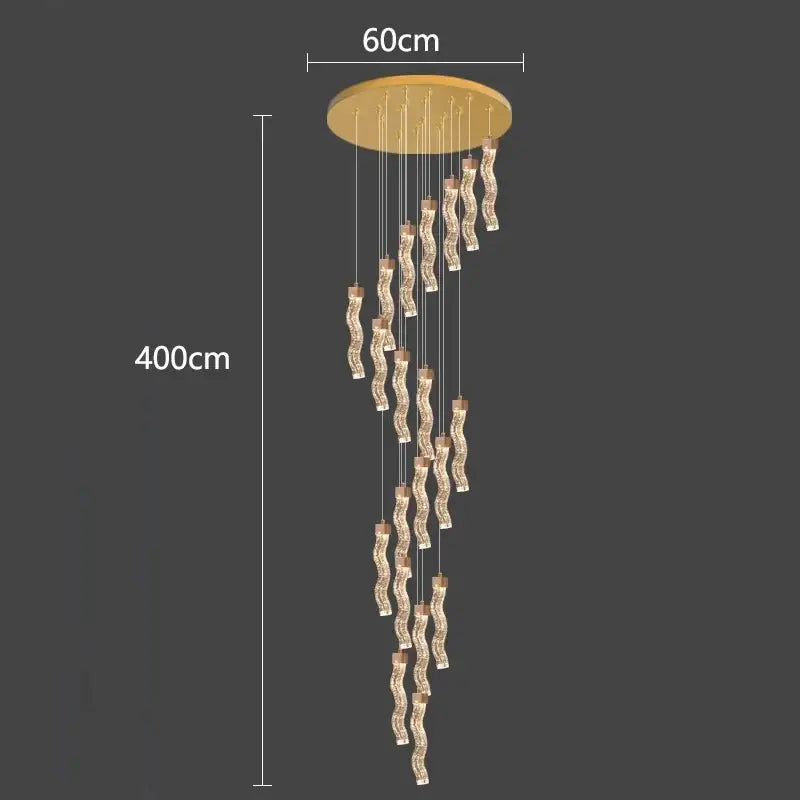 Modern gold crystal chandelier living room pendant lamp