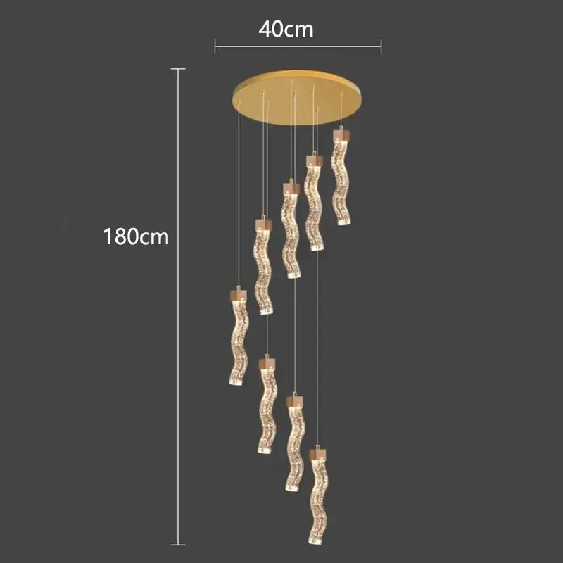 Modern gold crystal chandelier living room pendant lamp