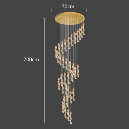 Modern gold crystal chandelier living room pendant lamp