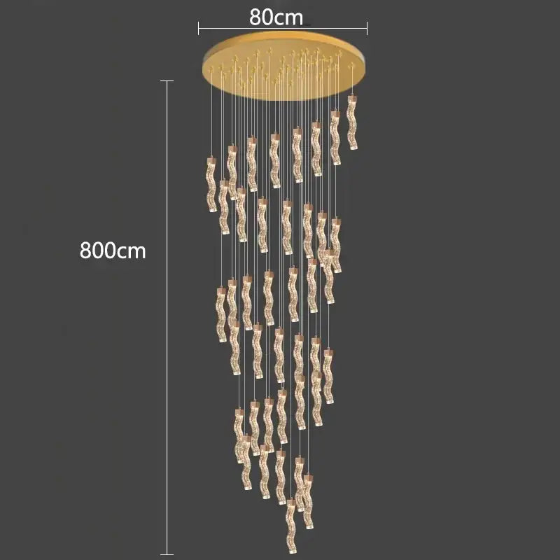 Modern gold crystal chandelier living room pendant lamp