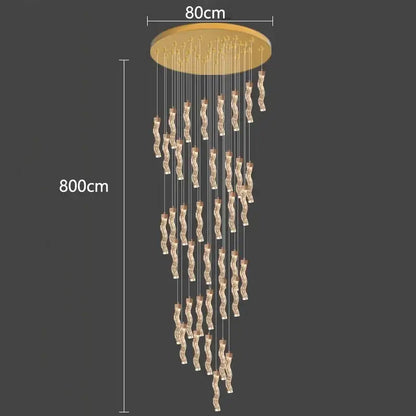 Modern gold crystal chandelier living room pendant lamp