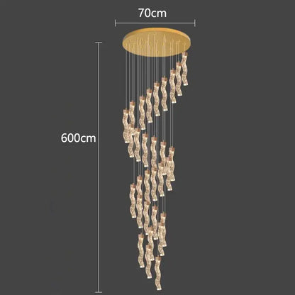 Modern gold crystal chandelier living room pendant lamp