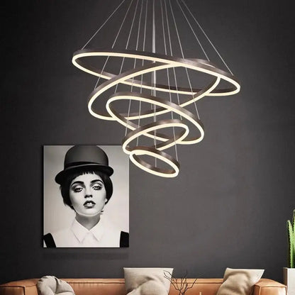 Modern spiral crystal chandelier stair pendant lamp living room