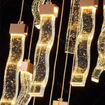 Modern gold crystal chandelier living room pendant lamp
