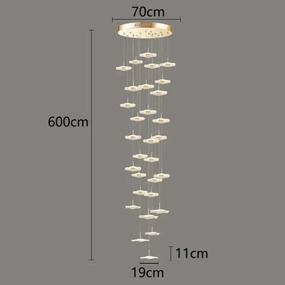 Modern white petal crystal chandelier stair pendant living room light