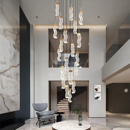 Modern gold crystal chandelier living room pendant lamp