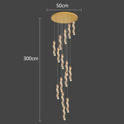Modern gold crystal chandelier living room pendant lamp