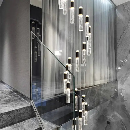 Modern black and crystal chandelier living room pendant light