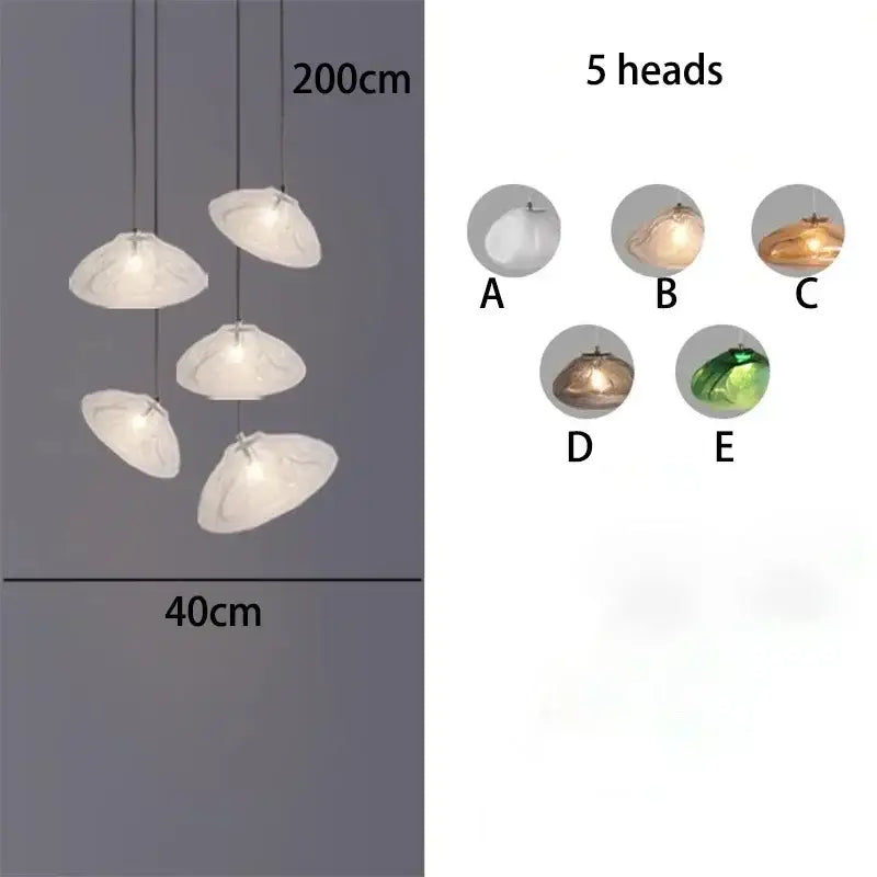 Modern cascading crystal chandelier stair pendant lamp living room
